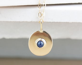 Sapphire Necklace, Gold Necklace, Gold Sapphire Necklace, Sapphire Pendant, Birthstone Jewelry, Gold Pendant, 9ct Gold, Gemstone Necklace