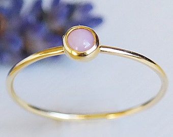 Gold Pink Opal Ring, 9k Solid Gold Opal Ring, October Birthstone, 9k Yellow Gold Ring, Opal Jewelry, Gemstone Ring, Opal Gold Ring