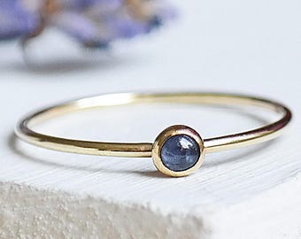 Sapphire Ring, Gold Ring, Birthstone Ring, Dainty Ring, Gold Sapphire Promise Ring, Gold Stackable Sapphire Ring, 9ct Gold Ring, Sapphire