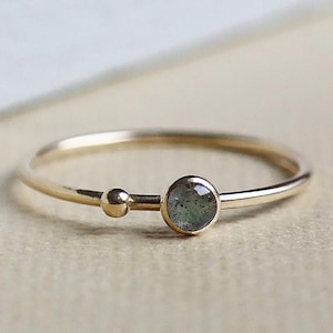 Labradorite Ring, Gold Ring, Stacking Ring, Gold Labradorite Ring, Birthstone Ring, Gold Stacking Rings, Dainty Ring, 9ct Gold Ring