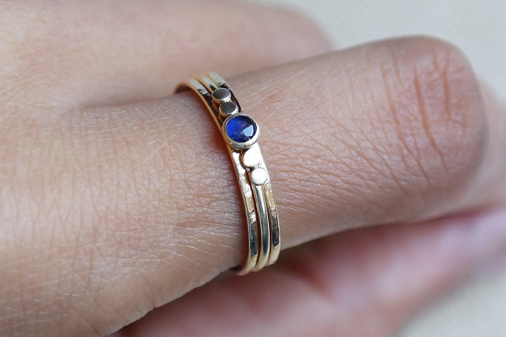 Sapphire Ring Gold Ring Sapphire Stacking Rings Birthstone | Etsy