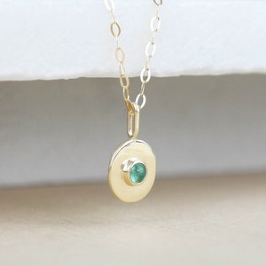 Gold Necklace, Emerald Necklace, Emerald Jewelry, Birthstone Necklace, Gold Emerald Necklace, 9ct Gold Pendant, Gemstone Necklace, Emerald image 5