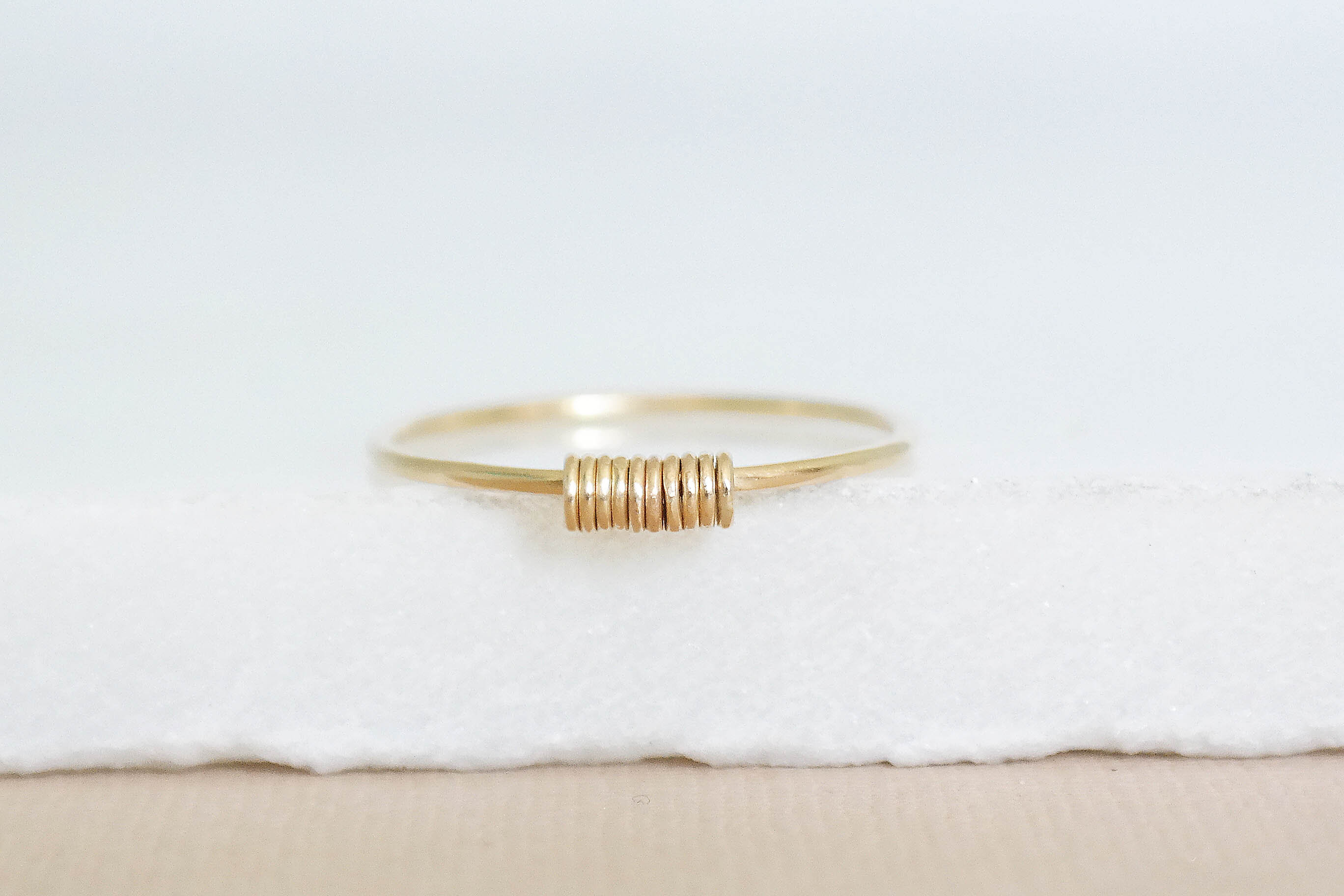 Solid Gold Spinning Ring Gold Fidget Ring Dainty Gold Etsy Australia