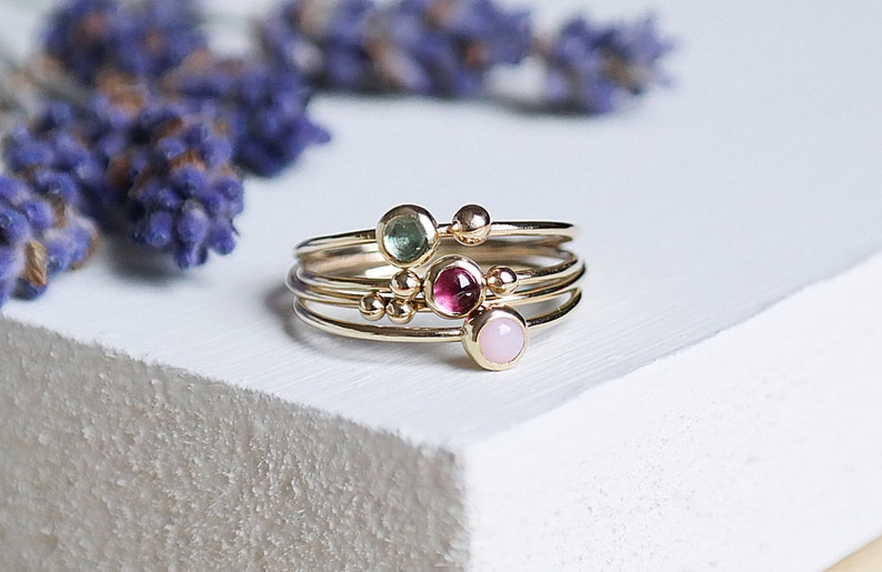 Gold Ruby Ring, Ruby Birthstone Ring, Dainty Thin Ring, Ruby Gemstone Ring, Solid Gold Ring, Stacking Rings, Gold Stacking Rings image 4