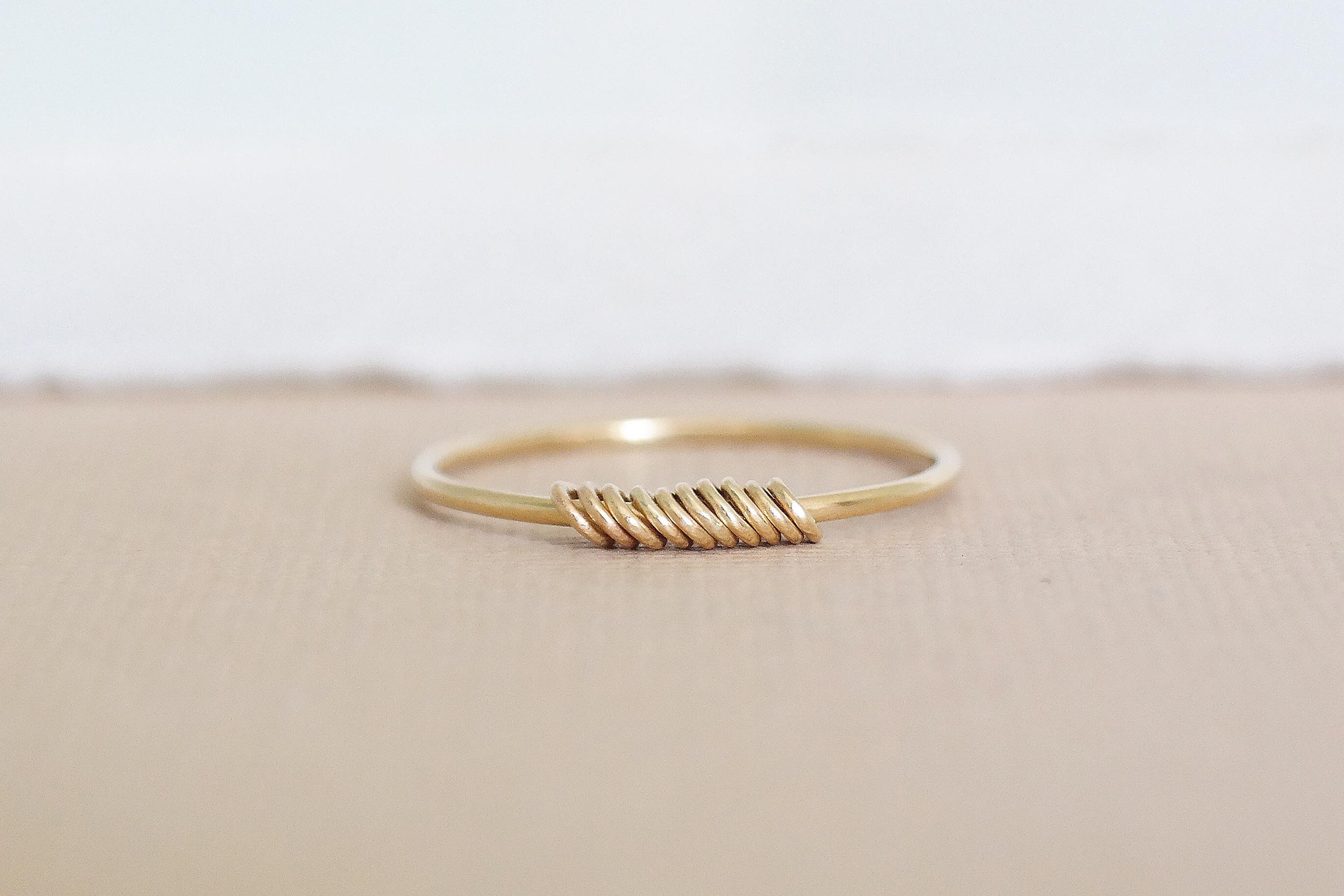Solid Gold Spinning Ring Gold Fidget Ring Dainty Gold Etsy