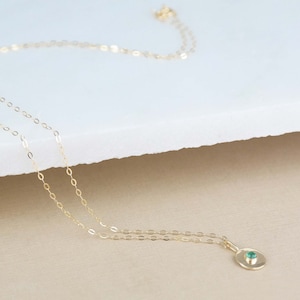 Gold Necklace, Emerald Necklace, Emerald Jewelry, Birthstone Necklace, Gold Emerald Necklace, 9ct Gold Pendant, Gemstone Necklace, Emerald image 7