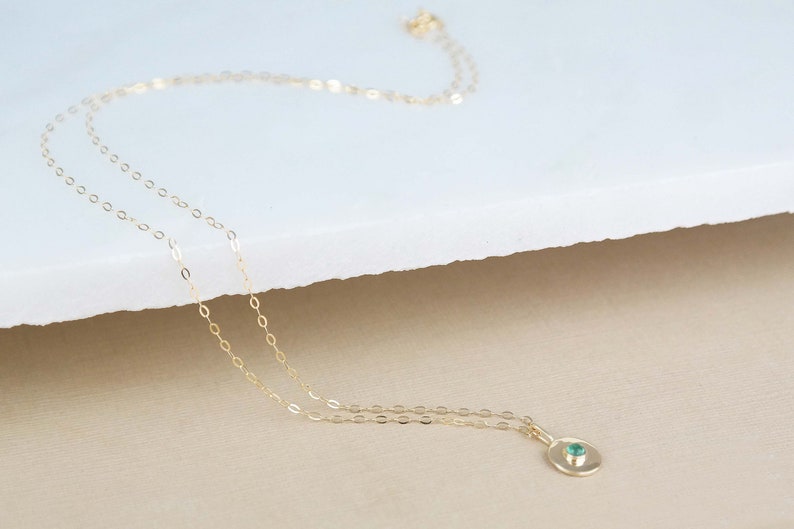 Gold Necklace, Emerald Necklace, Emerald Jewelry, Birthstone Necklace, Gold Emerald Necklace, 9ct Gold Pendant, Gemstone Necklace, Emerald image 7