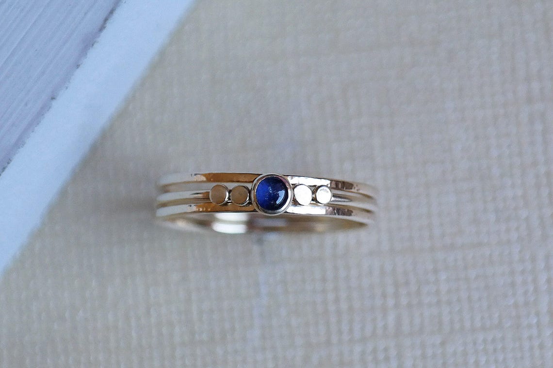 Sapphire Ring Gold Ring Sapphire Stacking Rings Birthstone | Etsy