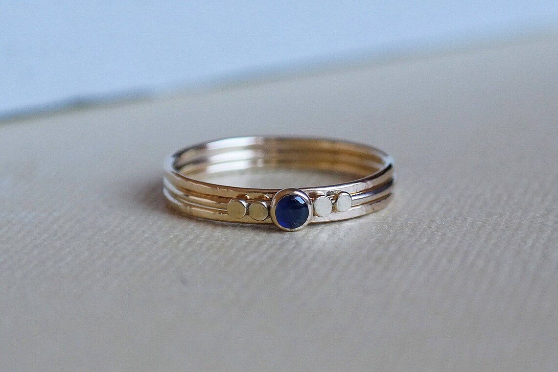 Sapphire Ring Gold Ring Sapphire Stacking Rings Birthstone | Etsy