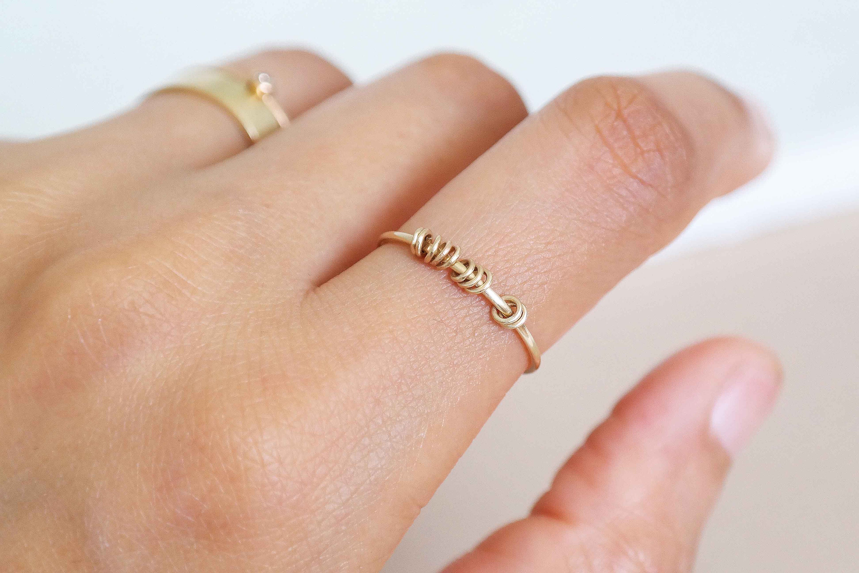 Solid Gold Spinning Ring Gold Fidget Ring Dainty Gold Etsy Australia