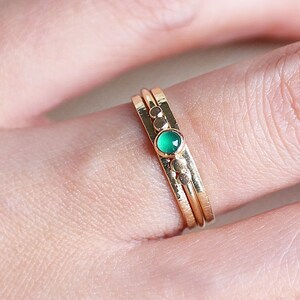 Emerald Ring, Gold Ring, Stacking Ring, Birthstone Ring, Solid Gold Ring, 9ct Gold Ring, Emerald Gold Ring, Stacking Ring, Dainty Gold Ring image 2