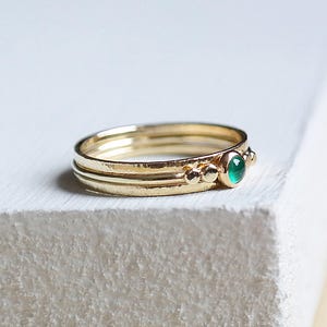 Emerald Ring, Gold Ring, Stacking Ring, Birthstone Ring, Solid Gold Ring, 9ct Gold Ring, Emerald Gold Ring, Stacking Ring, Dainty Gold Ring image 3