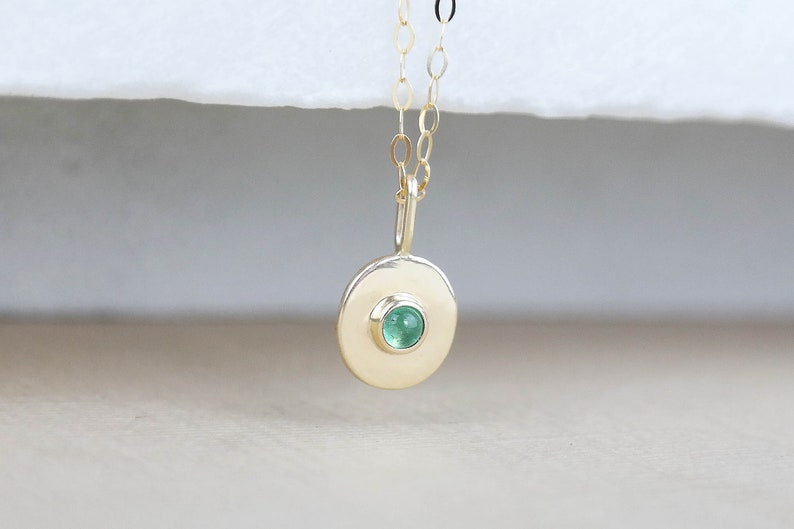 Gold Necklace, Emerald Necklace, Emerald Jewelry, Birthstone Necklace, Gold Emerald Necklace, 9ct Gold Pendant, Gemstone Necklace, Emerald image 2