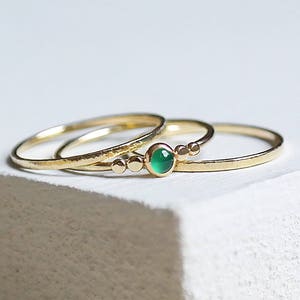 Emerald Ring, Gold Ring, Stacking Ring, Birthstone Ring, Solid Gold Ring, 9ct Gold Ring, Emerald Gold Ring, Stacking Ring, Dainty Gold Ring image 4