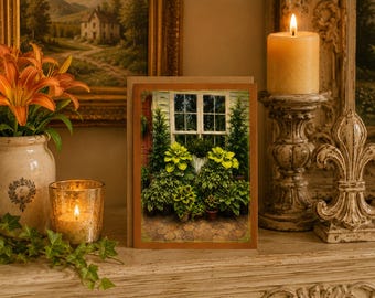 Wittenberg Gardens Greeting Card - Shades of Green Blank 5 x 7 with Gift of Music