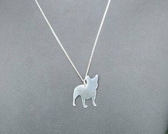 French bulldog necklace, handmade sterling silver