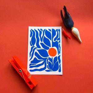 Illustration Blue Matisse A5 digital print