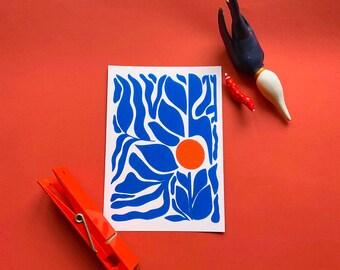 Illustration Blue Matisse A5 digital print