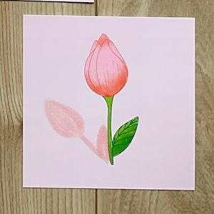 Print illustration carrée tulip Peachtober 21