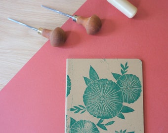 Moleskine wild flowers notebook 13 x 21 cm linocut kraft cover