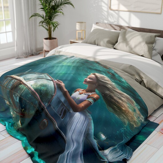 Mark Gilbert Designs, Series One Mermaids, Arctic Fleece Blanket