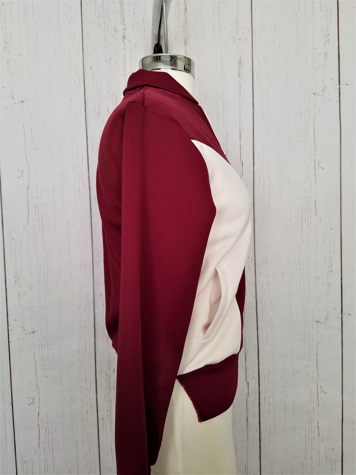 Maroon Velvet Track Jacket