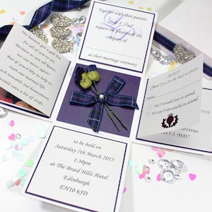Thistle Scottish Exploding Box Wedding Invitation