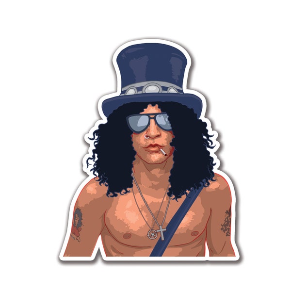 Slash Sticker - Guns N Roses Sticker / Classic Rock Stickers / Metal Stickers / Slash / Laptop Stickers / Birthday Gift / Rock Stickers