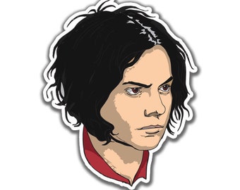 Jack White Sticker -  The White Stripes Sticker / Classic Rock Stickers / Jack White / Laptop Stickers / Birthday Gift / Rock Band