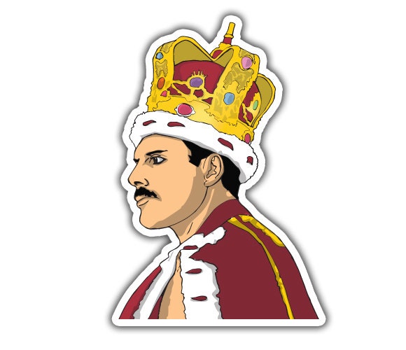 Freddie Mercury Sticker - 80s Sticker / Classic Rock Sticker / Queen Sticker / Birthday Gift / Rock Stickers / Laptop Sticker / Crown
