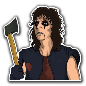 Alice Cooper Sticker - Heavy Metal Stickers / Classic Rock Stickers / Rock Stickers / 70s Stickers / Birthday Gift / Halloween Sticker