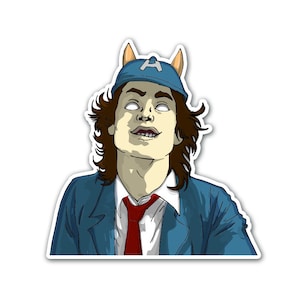 Angus Young Sticker - AC/DC Sticker / Classic Rock Stickers / Metal Stickers / Rock n roll / Laptop Stickers / Birthday Gift / acdc stickers