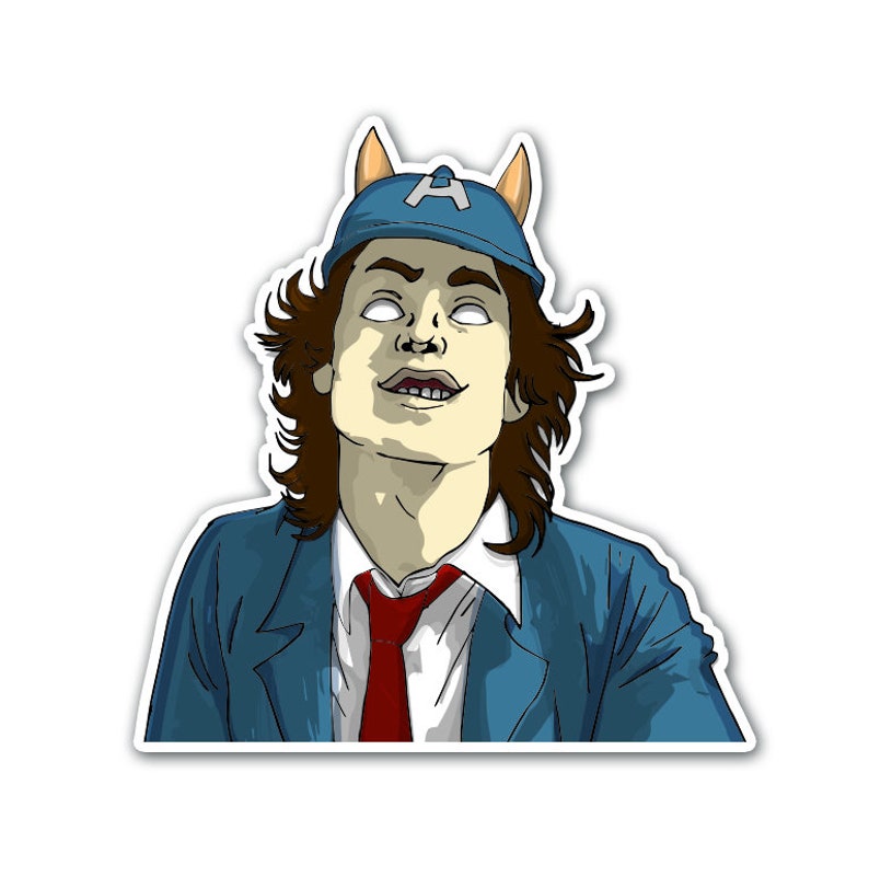 Angus Young Sticker AC/DC Sticker / Classic Rock Stickers / - Etsy