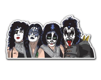 Kiss Sticker - Birthday Gift / Gene Simmons Sticker / Classic Rock Sticker / Metal Sticker / Kiss Band Gift / Laptop Stickers