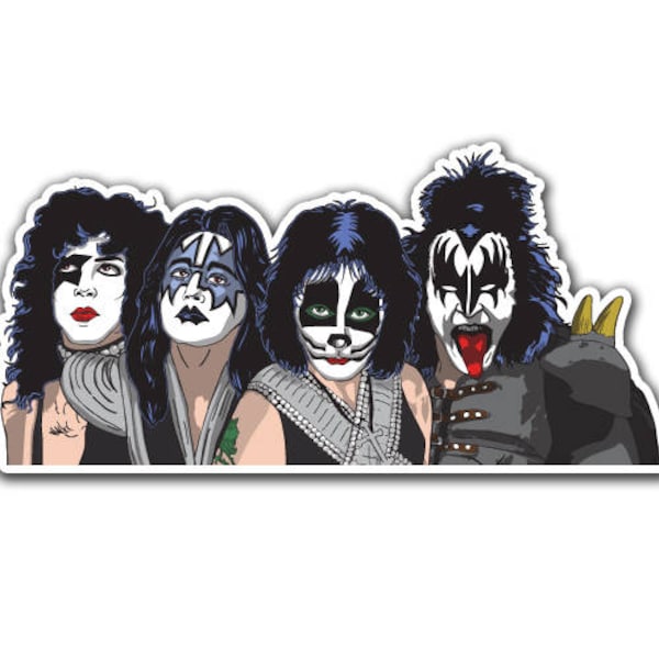 Kiss Sticker - Birthday Gift / Gene Simmons Sticker / Classic Rock Sticker / Metal Sticker / Kiss Band Gift / Laptop Stickers