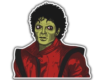 Zombie Michael Jackson Sticker - Classic Rock Stickers / 80s Sticker / Zombie Sticker / Laptop Stickers / Halloween Sticker / Birthday Gift