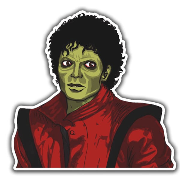 Zombie Michael Jackson Sticker - Classic Rock Stickers / 80s Sticker / Zombie Sticker / Laptop Stickers / Halloween Sticker / Birthday Gift