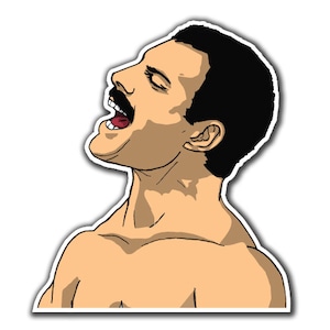 Freddie Mercury Sticker - Bohemian Rhapsody / Classic Rock Sticker / Queen Sticker / Birthday Gift / Rock Band Stickers / Laptop Sticker