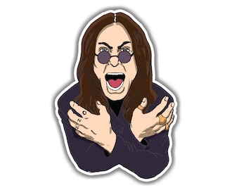 Ozzy Osbourne Sticker - Black Sabbath Sticker / Classic Rock Stickers / Metal Stickers / Ozzy Gift / Laptop Stickers / Birthday Gift