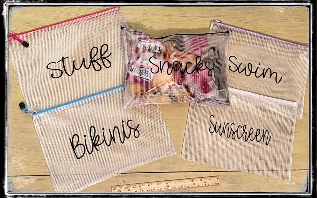 Waterproof Vinyl Bag, Bogg Bag Insert, Clear Pouch, Stuff Bag, Snacks