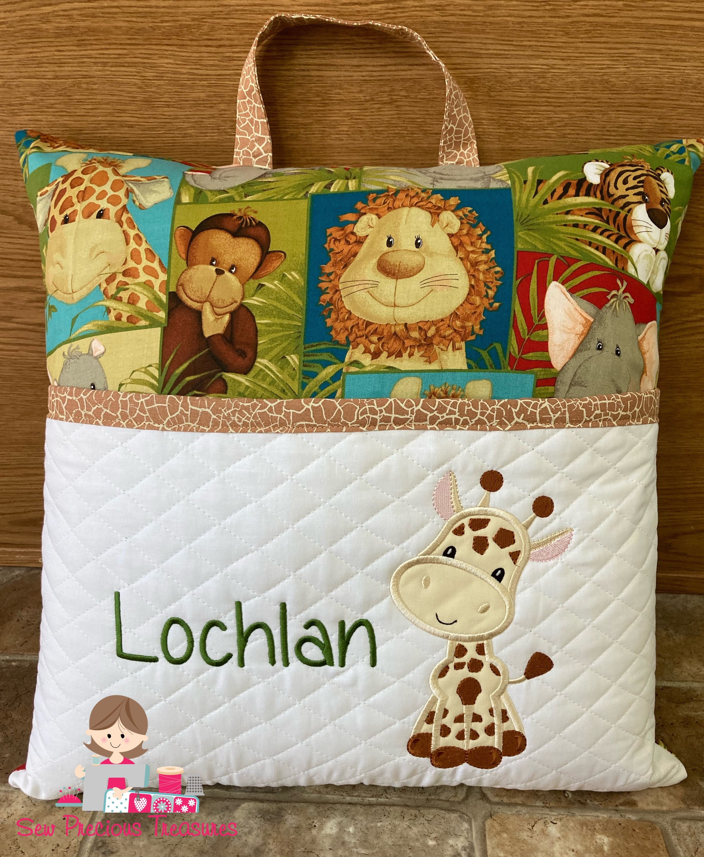 Giraffe Reading Pillowpersonalizedpocket for Bookbook Etsy