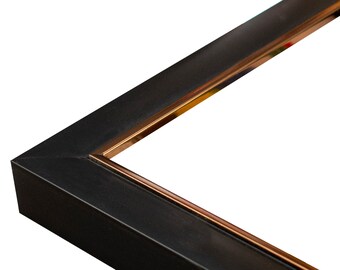 Matte Black w/ Copper Lip 1" Picture Frame.  4x6,5x7,6x8,8x10,9x12,11x14,12x16,14x18,16x20,18x24