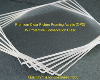 99% UV Protective Picture Framing Acrylic Sheet. Conservation Clear Picture Framing Acrylic.118" (1/8") (3mm) Glass Replacement. Plexiglas