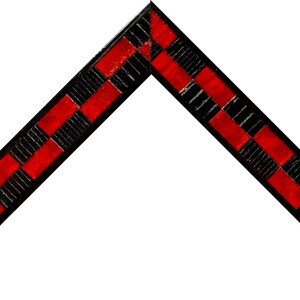 Gloss Red Black Checkerboard 3/4 Picture Frame. Marquetry 4x6,5x7,6x8,8x10,9x12,11x14,12x16,14x18,16x20 image 3