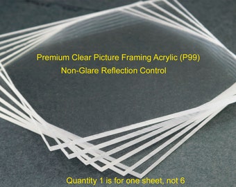 Non Glare Picture Framing Acrylic Sheet. Reflection Control Picture Framing Acrylic.118" (1/8") (3mm) Glass Replacement. Plexiglas