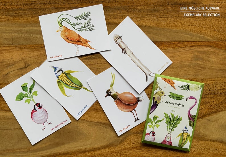 Gemüsevögel-Postkartenset Bild 7