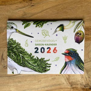 Gemüsevögel-Kalender 2026, Wandkalender, Saisonkalender, DIN A5