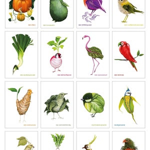 Plantaardige vogels ansichtkaartenset afbeelding 9