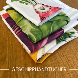 Organic Cotton Tea Towel Veggiebirds
