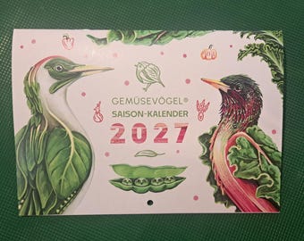 Gemüsevögel-Kalender 2027, Wandkalender, Saisonkalender, DIN A5